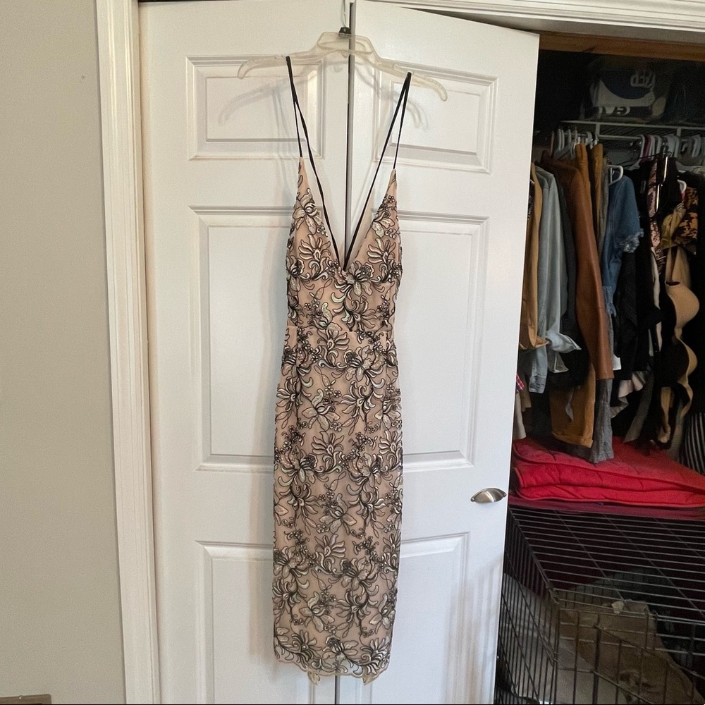 Lace midi dress with tie back ASOS